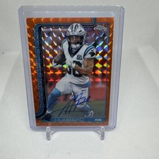 2025 Topps Chrome Football  Chuba Hubbard Orange Geo Auto /25 Carolina Panthers