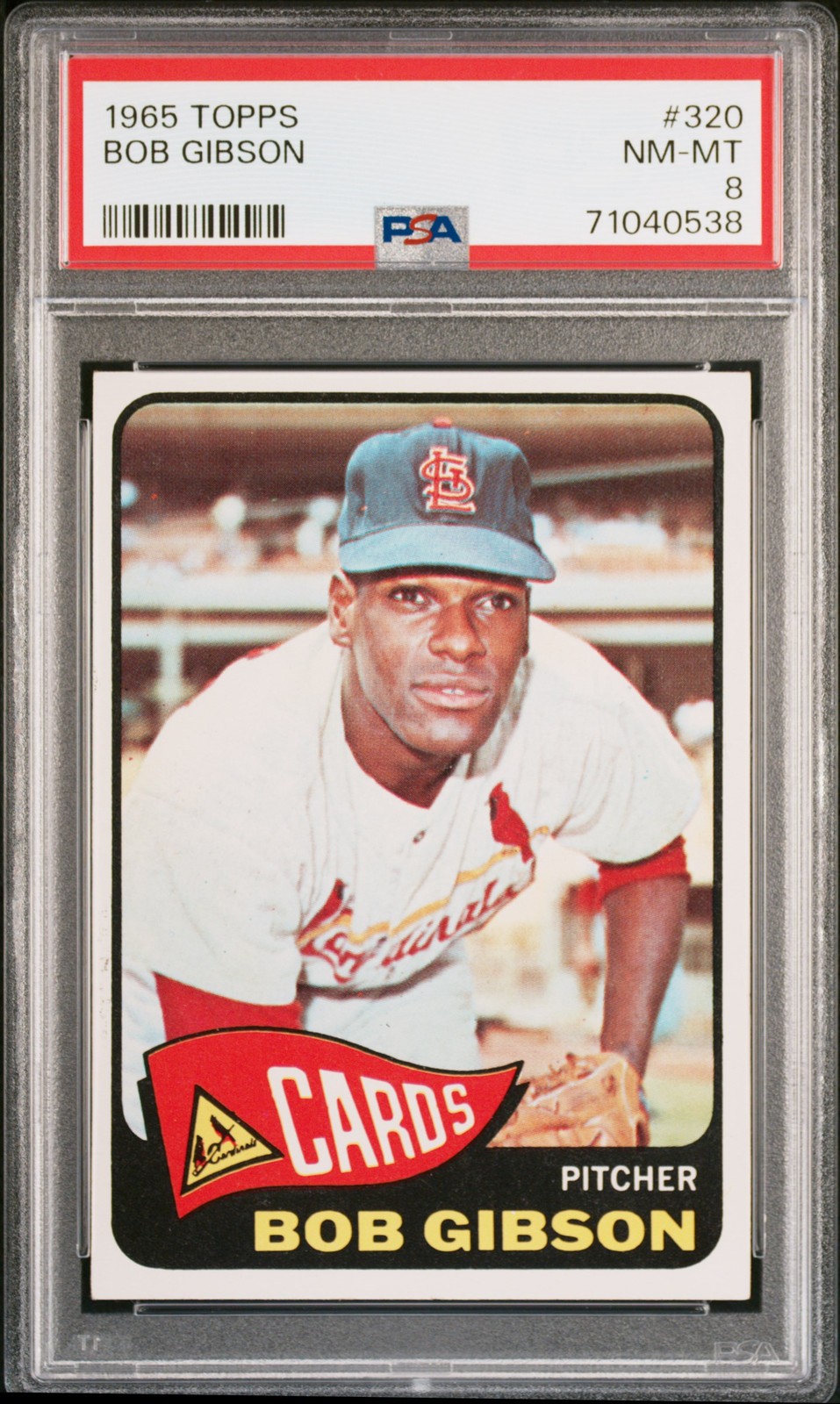 1965 TOPPS #320 BOB GIBSON PSA 8