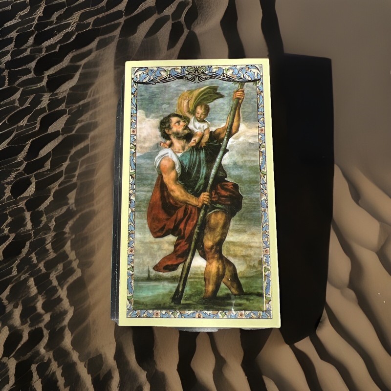Saint Christopher - with Motorist Prayer - Laminated Holy Card Catholic