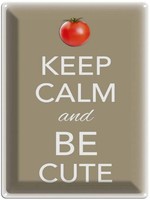 Blechschild 40X30 Cm Keep Calm And Be Cute Tomate Deko Geschenk Metall Schild