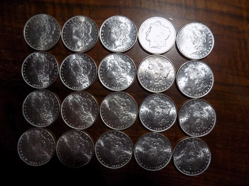 1886-P Morgan Silver Dollar Roll of 20 Gem BU Coins! - Super Flashy!