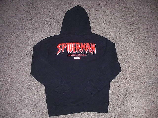 Universal Studios SPIDERMAN black embroidered Hoo… - image 4