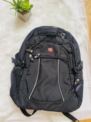 SwissGear Black Backpack with Multiple Compartments