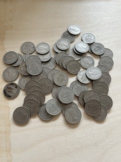 old one shilling coins 1960s lot of 65