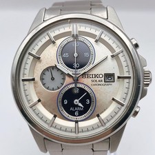 SEIKO Solar Chronograph V172-0AA0 Working As-Is / Stopwatch Button Defect