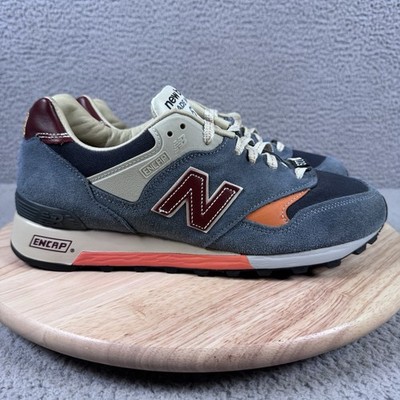 New Balance 577 Test Match Mens Size 9.5 D Blue Orange Made In England Suede