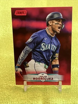 Julio Rodriguez 2025 Stadium Club #185 RED PARALLEL - Seattle Mariners