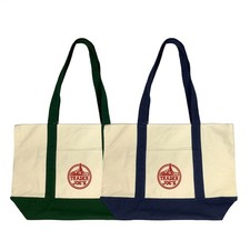  Canvas Tote Shopping Bag - LARGE GREEN/Blue - NEW 