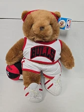 Vintage 1992 Chicago Bulls SportStuff NBA Plush Bear With Ball 15” With Tag