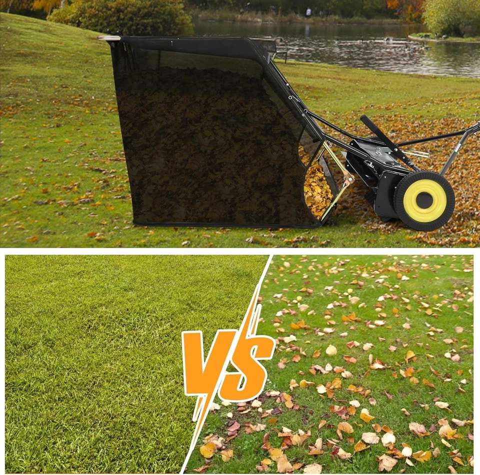 Barredora de hojas de remolque de 42-52 pulgadas, grande 21-27 pies cúbicos Tolva, limpieza de césped de patio Foto 2 de 4
