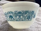 Vintage Pyrex Horizon Blue 401 Mixing Bowl, Blue and White, 1 1/2 pt