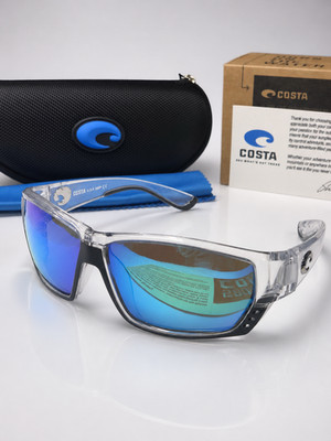 New In Box Costa Del Mar Crystal Blue Mirror 580P Polarized Sunglasses UV