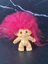Vintage Naked TROLL DOLL Hot Pink Hair Amber Eyes
