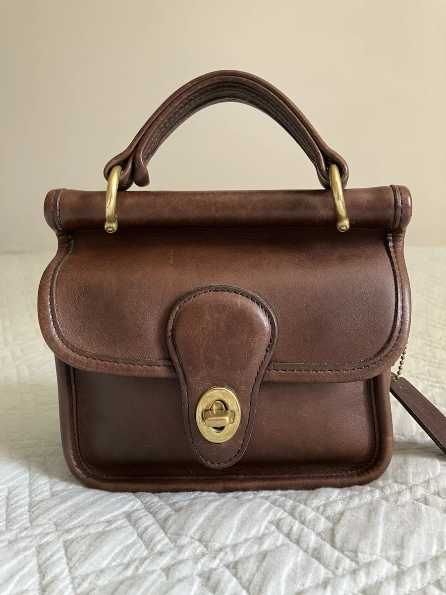 Vintage Coach Mini Winnie Leather Deep Brown Mahogany Shoulder Bag