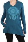 Longshirt Tunika mit Zipfelkapuze und Traumfänger Oberteil Ganzjahreskleid dr160