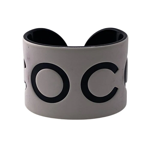 Bracciale CHANEL 02P COCO bianco nero plastica accessori donna autentico