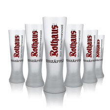 6x Rothaus Eisz&auml;pfle Glas 0,2l Pokalglas Frosted Design Gl&auml;ser Brauerei Baden