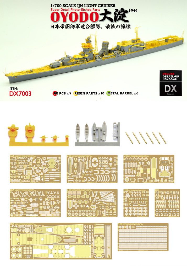 AKA PE 1/700 IJN Light Cruiser CL OYODO 1944 for AOSHIMA
