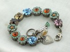 Mariana SilverTone Multicolor Crystals Rhinestones Floral Glam Wedding Bracelet