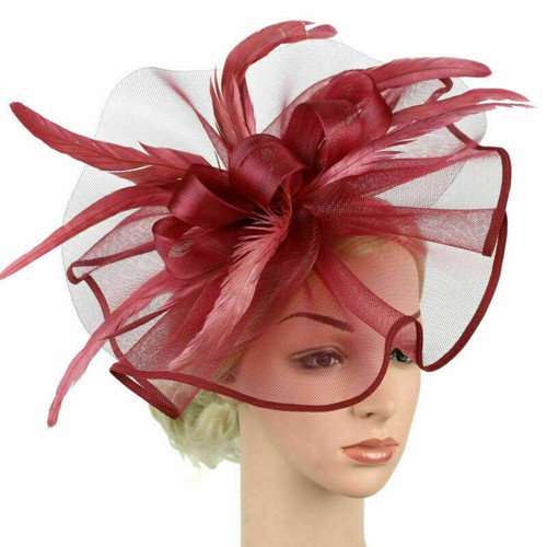Blume Feder Haar Hut Fascinator am Stirnband Hochzeit Royal Ascot Rennen Party` - Bild 16 von 20