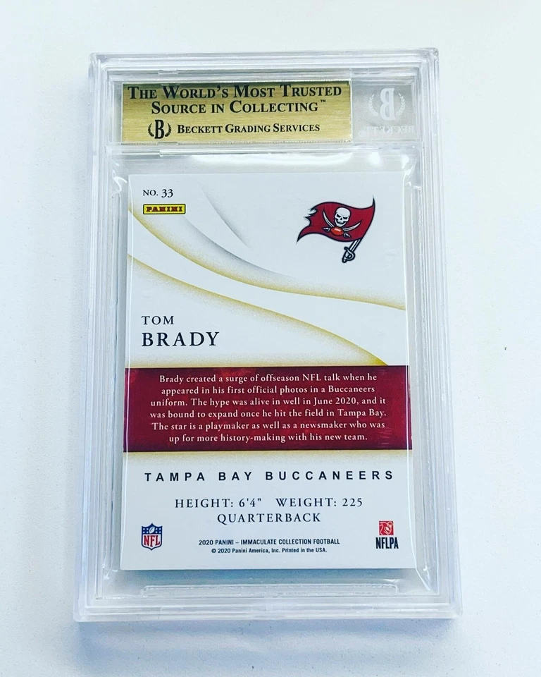 2020 Panini Immaculate GOLD Tom Brady BGS 9.5 Gem Mint SSSP 4/5 RARE - Image 4 of 4