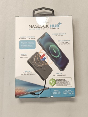 myCharge MAGLOCK HUB+ 5,000mAh All-In-One Wireless Charger - Black - Picture 2 of 4