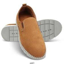The Gentleman's Breathable Comfort Leather Slip Ons TAN 11 Shoes PRIMOCX