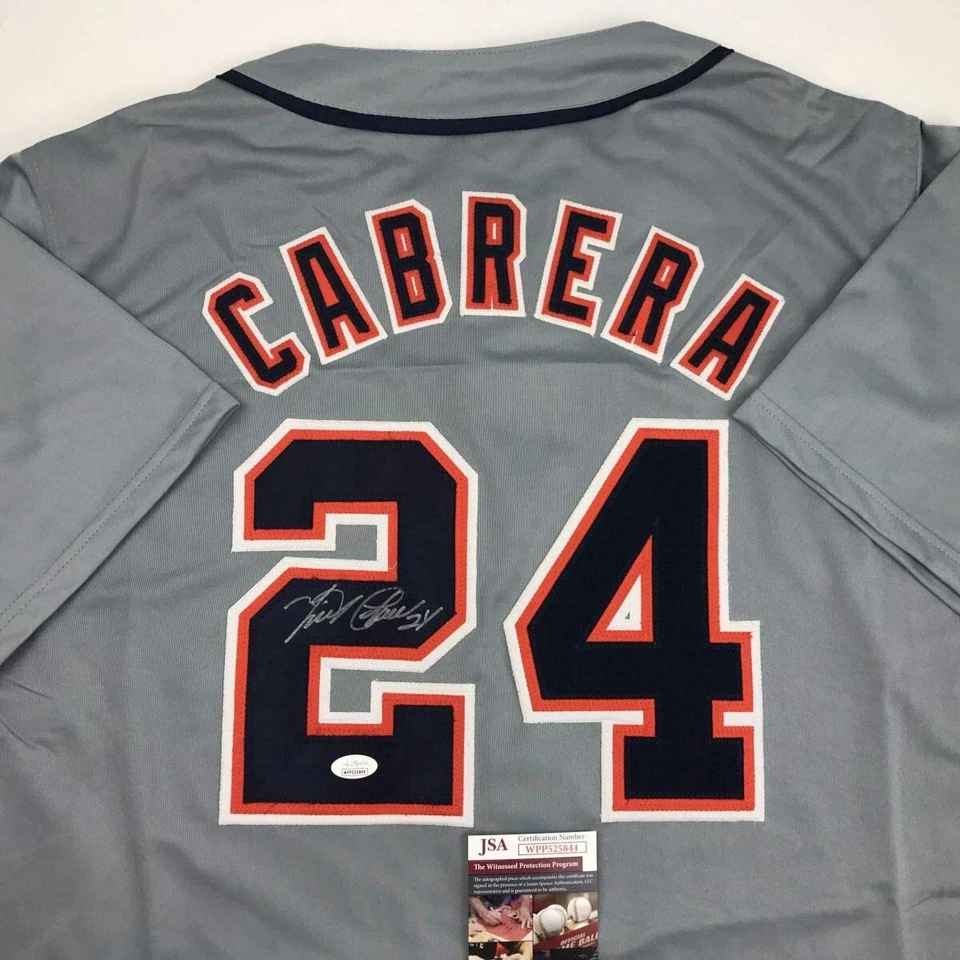 Autographed/Signed Miguel Cabrera Detroit Grey Baseball Jersey JSA COA - Image 2 of 4