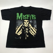 Misfits Crimson Ghost Middle Finger Logo size Medium Black T Shirt Punk Band Tee