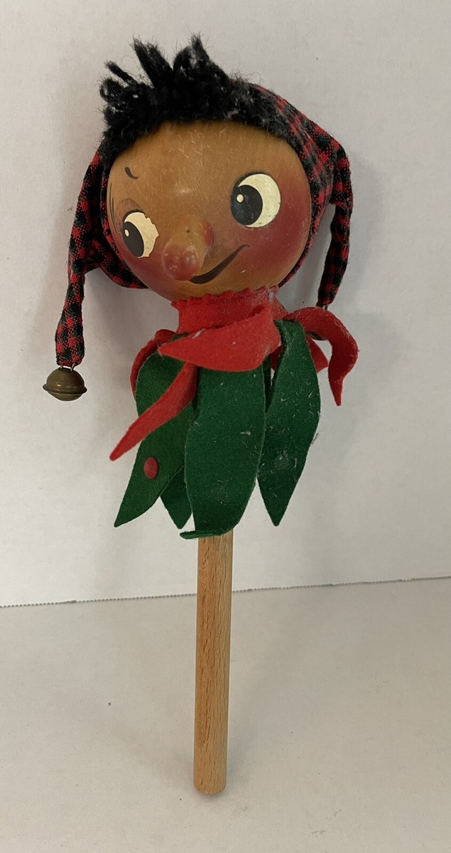Rare Vintage Steinbach Germany Wood Musical Spinning Toy Jester
