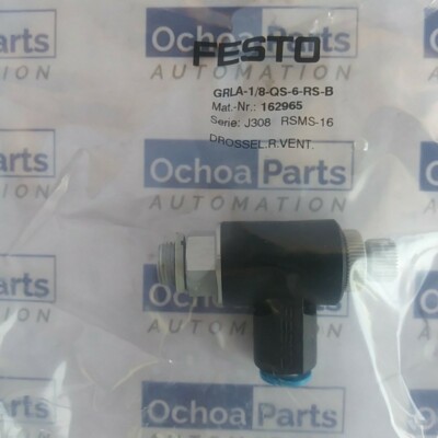 2 Stück x Festo 162965 GRLA-1/8-QS-6-Rs-B Einweg-Durchflussregelventil Neu in OVP
