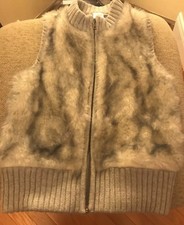 Gymboree Faux Fur Gray Girl  s Vest Size 7-8