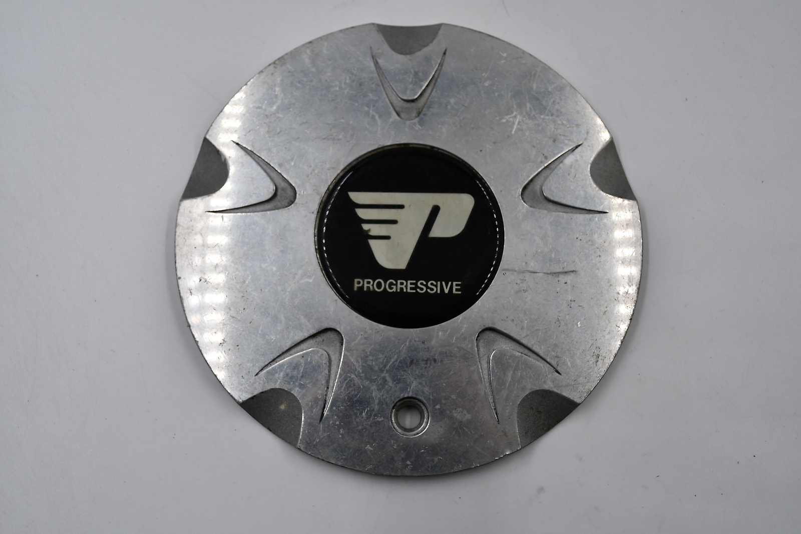 Progressive Custom Wheels Polished Alminum w/ Black & Gold Inset Wheel Center Ca-image