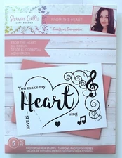 Crafters Companion FROM THE HEART Stamps Sharon Callis Sentiment New Music Notes