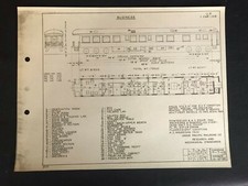 Vintage Union Pacific Railroad Passenger Equipment Diagram Business Car