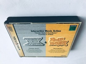 THUNDERSTORM ＆ ROAD BLASTER Sega Saturn SS w/Postcard Thunderstorm Road Blaster