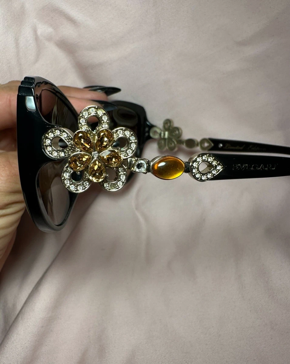 Bvlgari glasses frames sales with crystal flowers