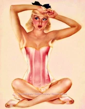 Woman in Pink Corset 8.5x11" Photo Print Alberto Vargas Classic Pin-up Fine Art