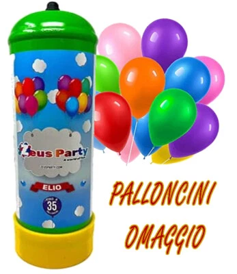 ZEUS PARTY Kit Bombola Gas Elio Compreso Di 35 Palloncini Per Feste Compleanni Party