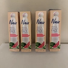 4x Nair Prep & Smooth Face Exfoliating Facial Hair Removal for Woman 1.76 oz NEW