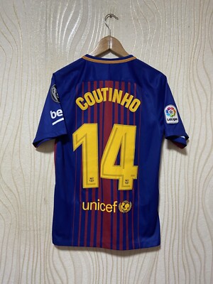 BARCELONA 2017 2018 HOME SHIRT JERSEY NIKE 847255-456 sz S #14