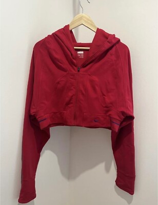 Nike fit dry crop hoodie jacket red XL