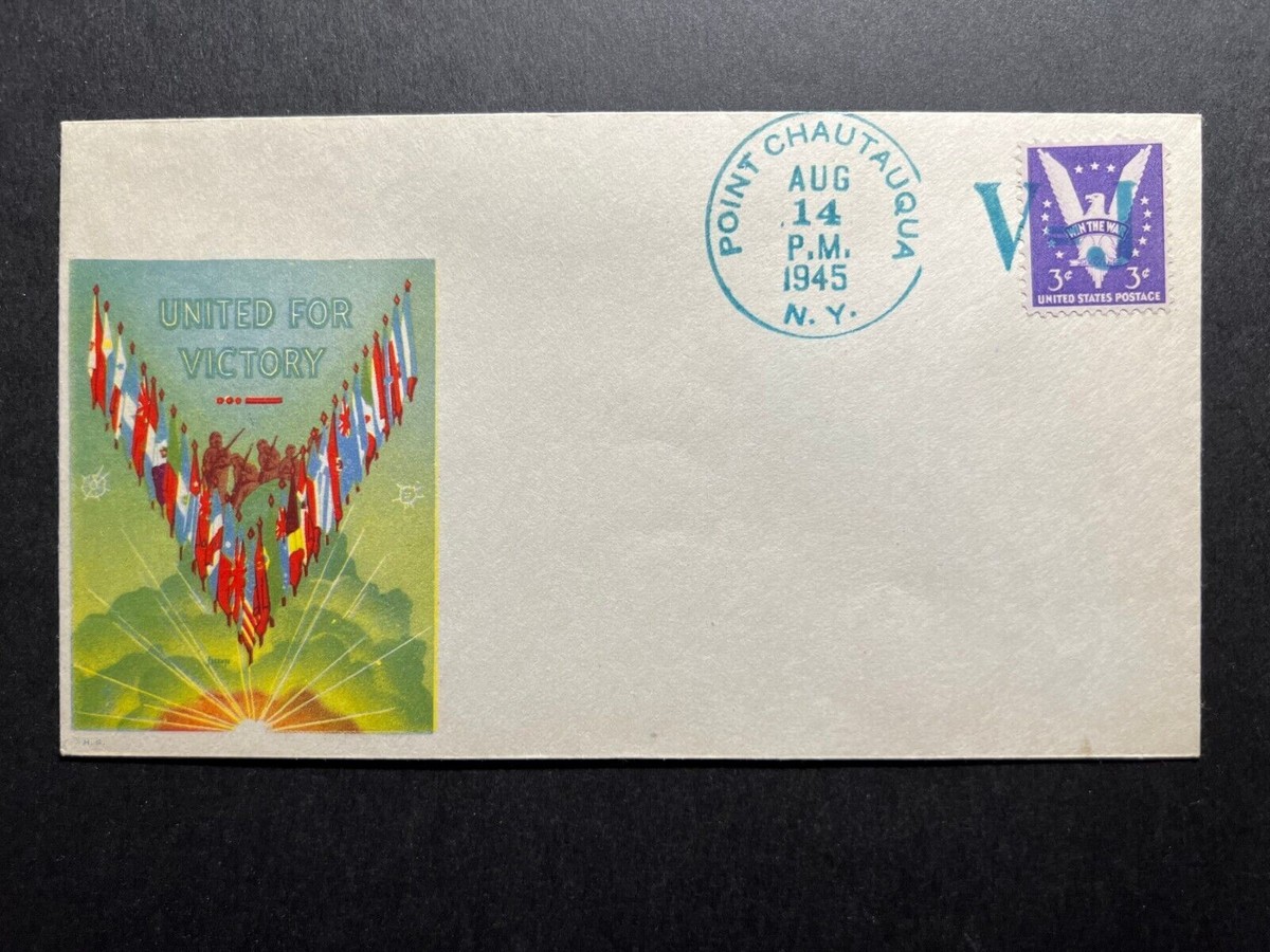 チャンプアップ 1945 USA Patriotic WWII Cover Point Chautauqua NY No Address