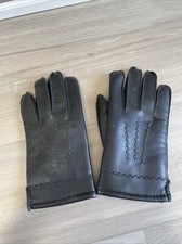 Vintage Avon Luxurious Novahide Vinyl Black Gloves size medium Knit Lined