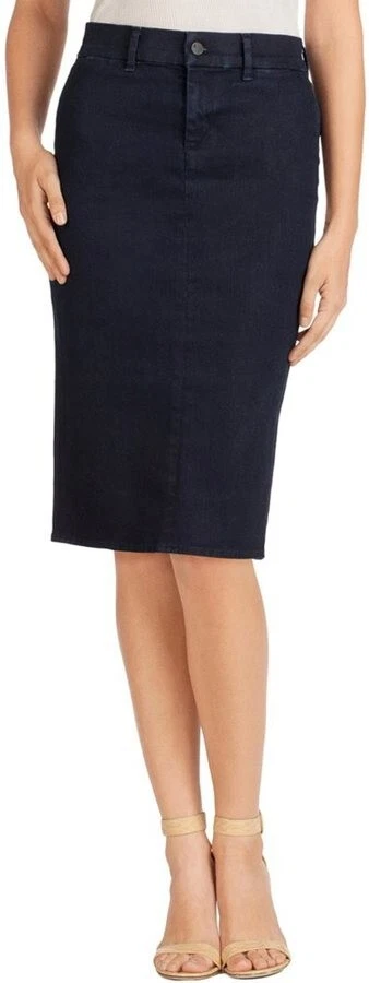 Falda lápiz elástica jean de mezclilla azul J Brand Willa Inkwell abertura trasera talla 25 $188 Foto 4 de 4