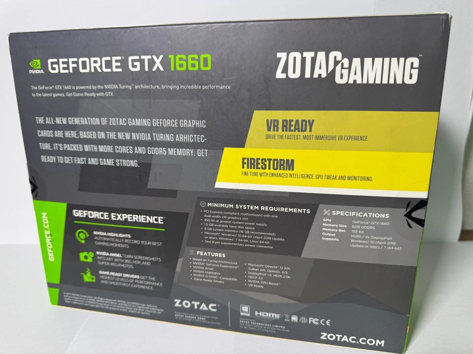 ZOTAC GAMING GEFORCE GTX 1660 TWIN FAN 6GB 192BIT GDDR5 New in sealed Box - Image 2 of 4