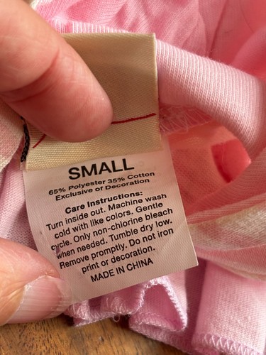 NWOT ED Ellen Degeneres Pink Cream Striped Love Puppy Dog Dress Size Small - Picture 6 of 6