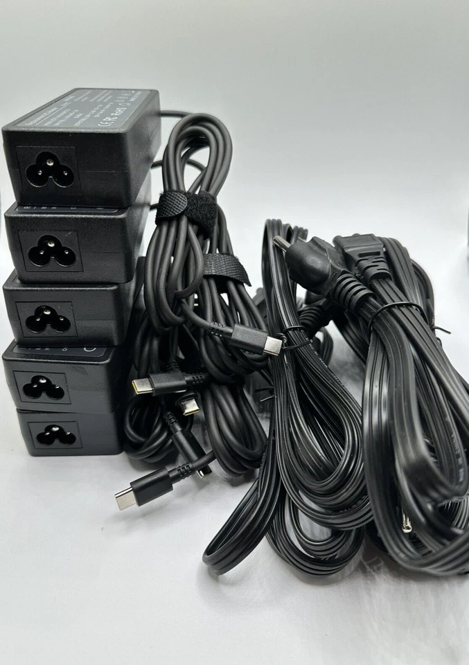 PACK OF 5 CHARGERS 65W 20V 3.25A USB-C Charger Type-C Adapter For CHROMEBOOKS - Image 2 of 4
