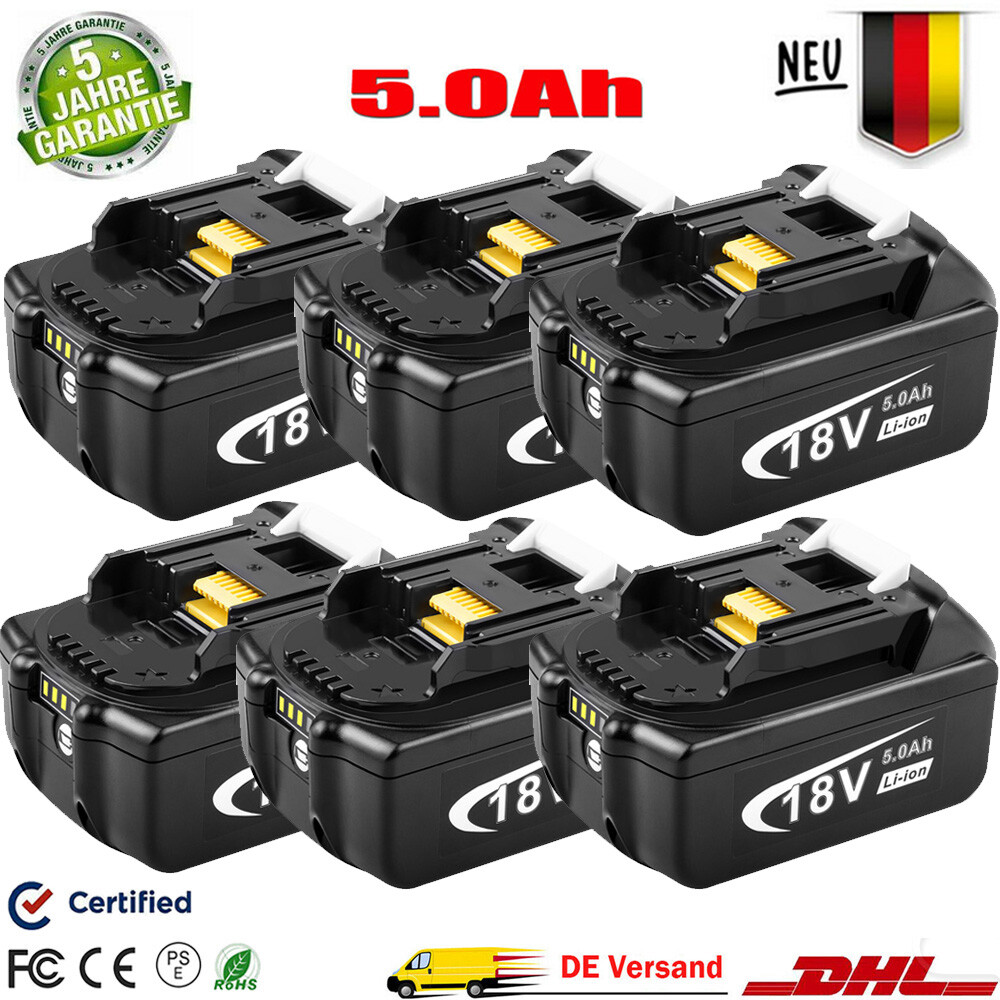 4x Makita 18V Akku 8.0Ah - Hochkapazität Mit LED Anzeige