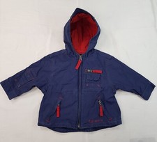 GAP TODDLER 6-12 MONTHS BOYS GIRLS BLUE COTTON LIGHTWEIGHT RAIN JACKET COAT HOOD